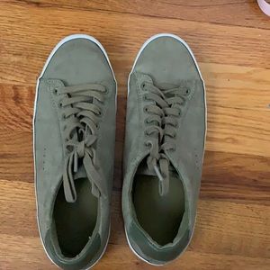Green slip on shoes